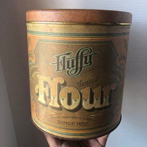 Vintage Fluffu Flour Storage Tin (Brown)